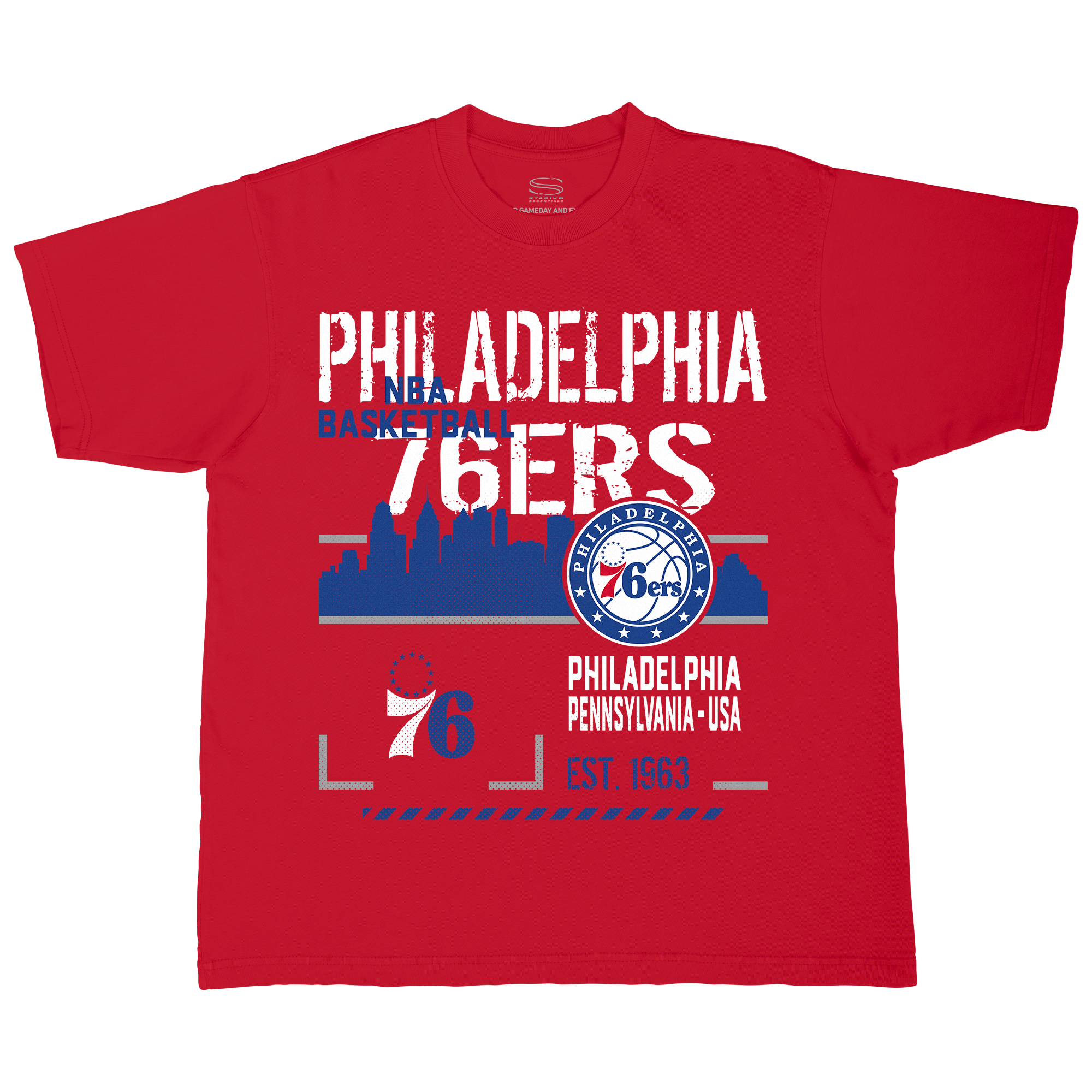 Unisex Stadium Essentials  Red Philadelphia 76ers Hideout Boxy T-Shirt