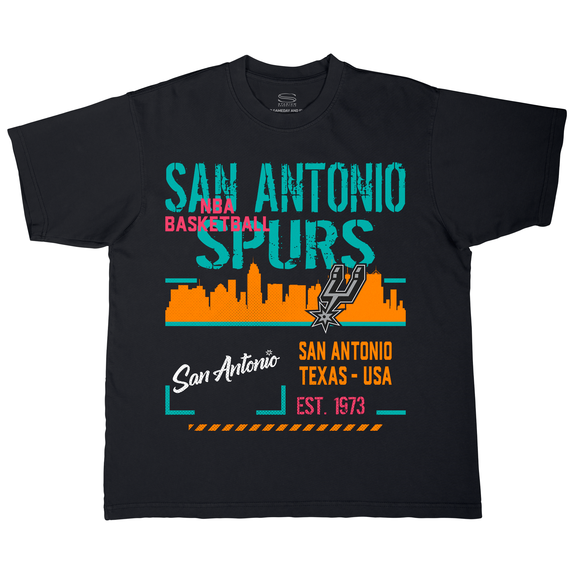 Unisex Stadium Essentials Black San Antonio Spurs Hideout Boxy T-Shirt