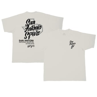 Unisex Stadium Essentials Cream San Antonio Spurs Wall Script Boxy T-Shirt