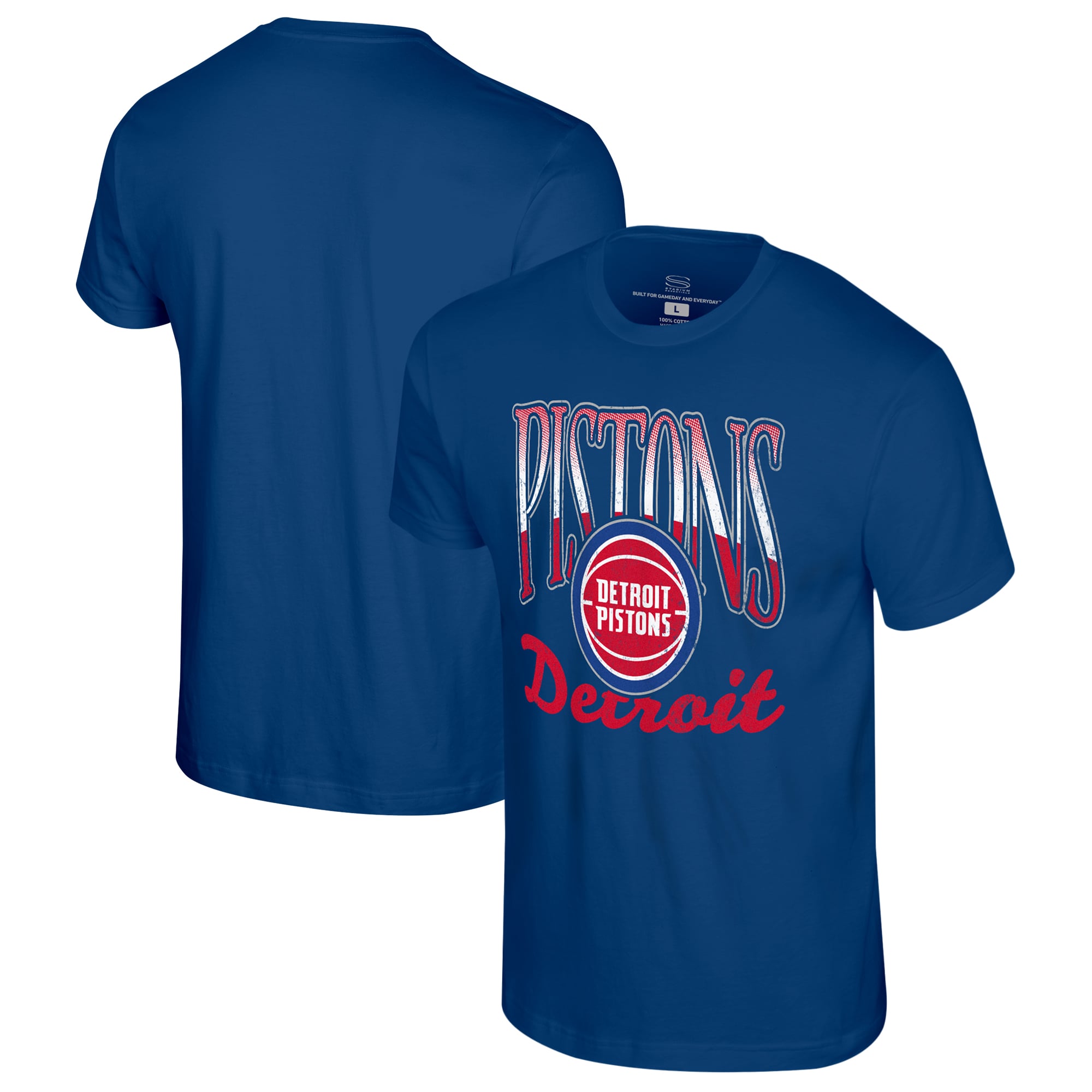 Unisex Stadium Essentials Blue Detroit Pistons Sky High T-Shirt