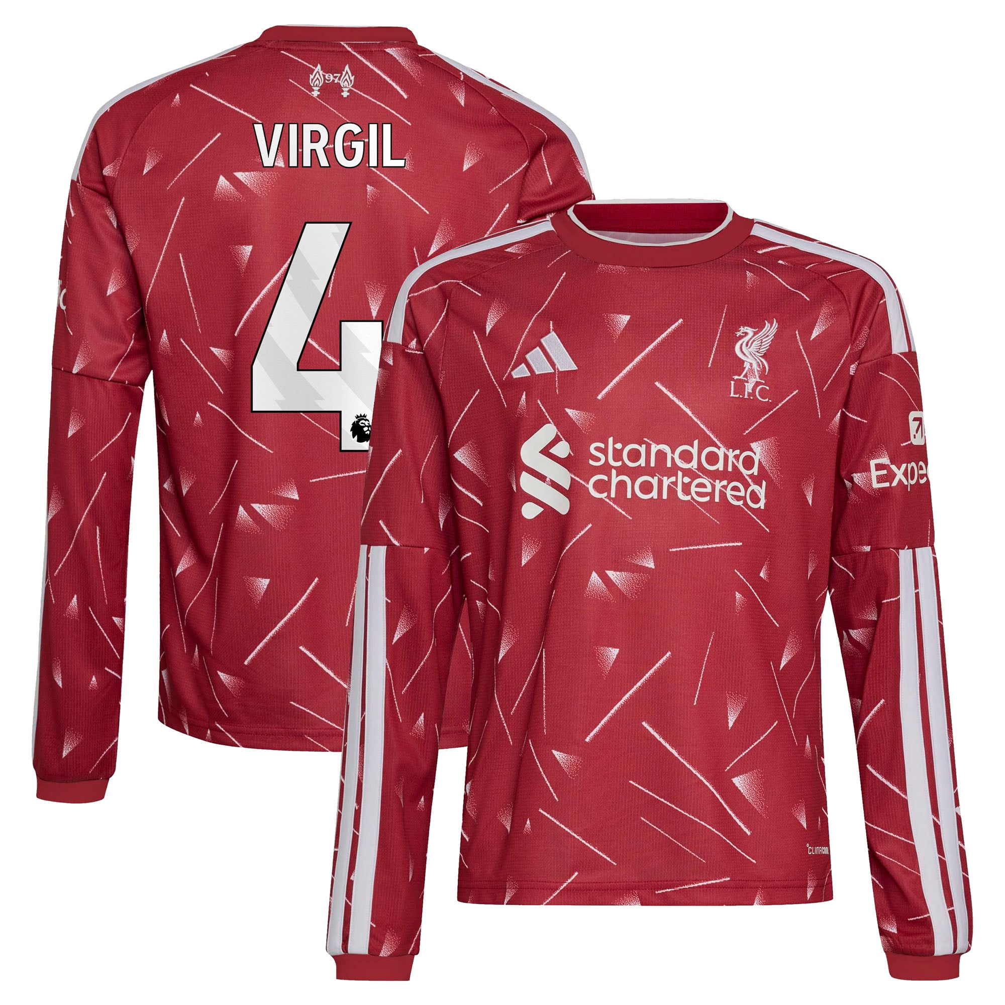 Youth adidas Virgil van Dijk Red Liverpool 2026/27 Home Replica Long Sleeve Jersey