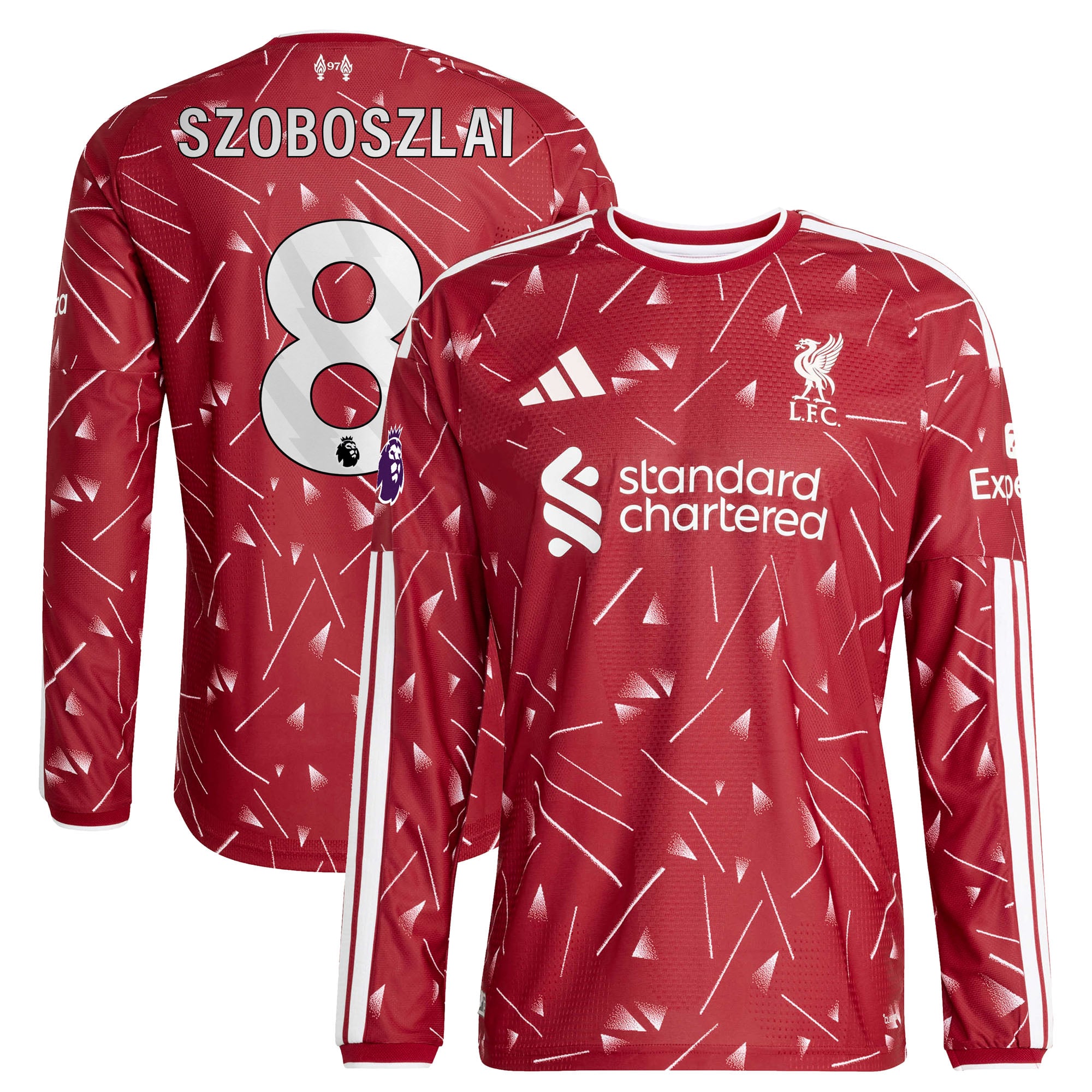 Men's adidas Dominik Szoboszlai Red Liverpool 2026/27 Home On-Field Authentic Long Sleeve Jersey