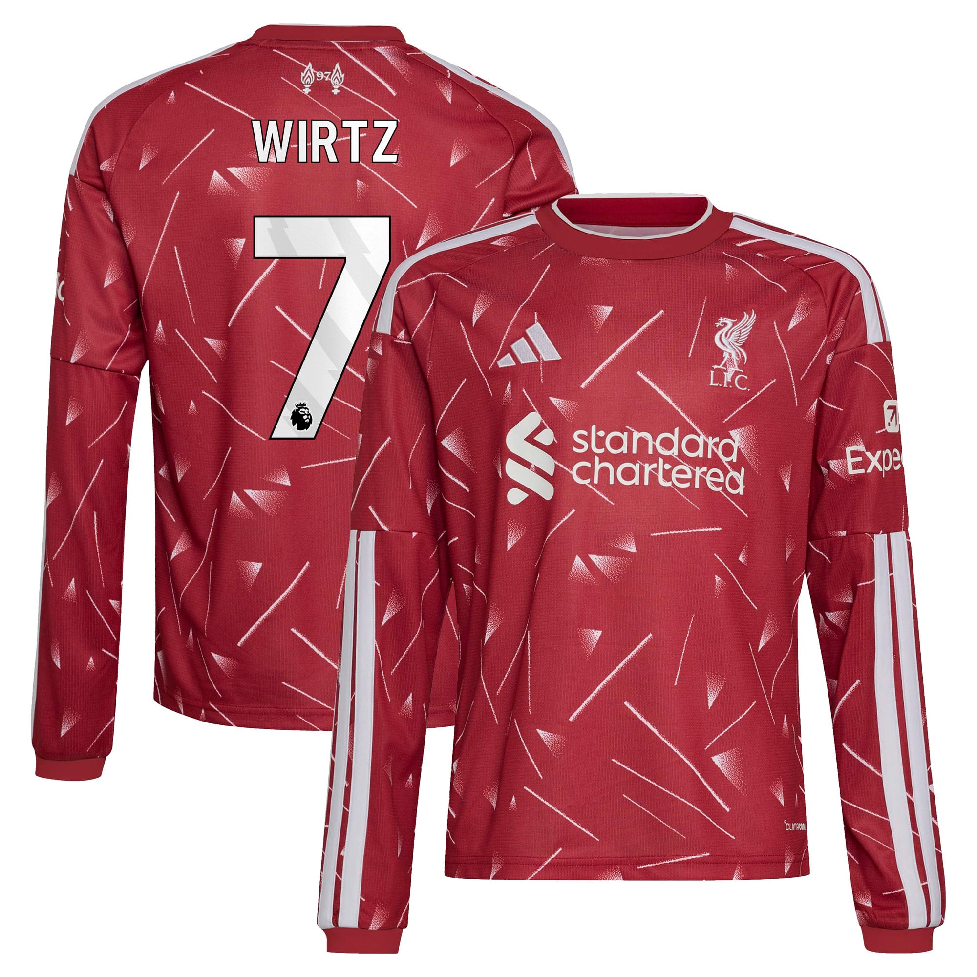 Youth adidas Florian Wirtz Red Liverpool 2026/27 Home Replica Long Sleeve Jersey