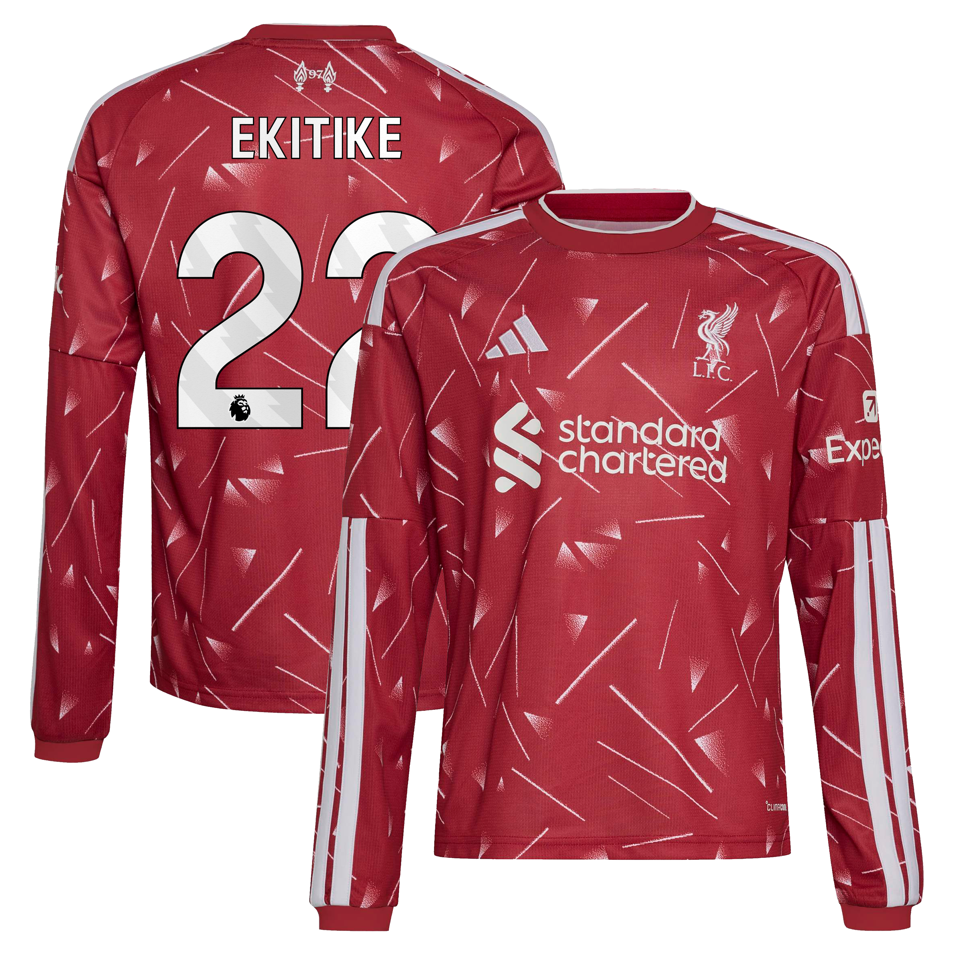 Youth adidas Hugo Ekitike Red Liverpool 2026/27 Home Replica Long Sleeve Jersey