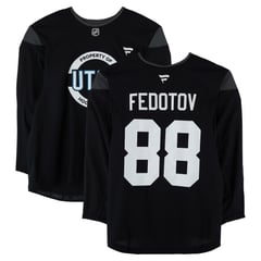 Ilya Fedotov Utah Mammoth Practice-Used #88 Black Jersey from the 2024-25 NHL Season