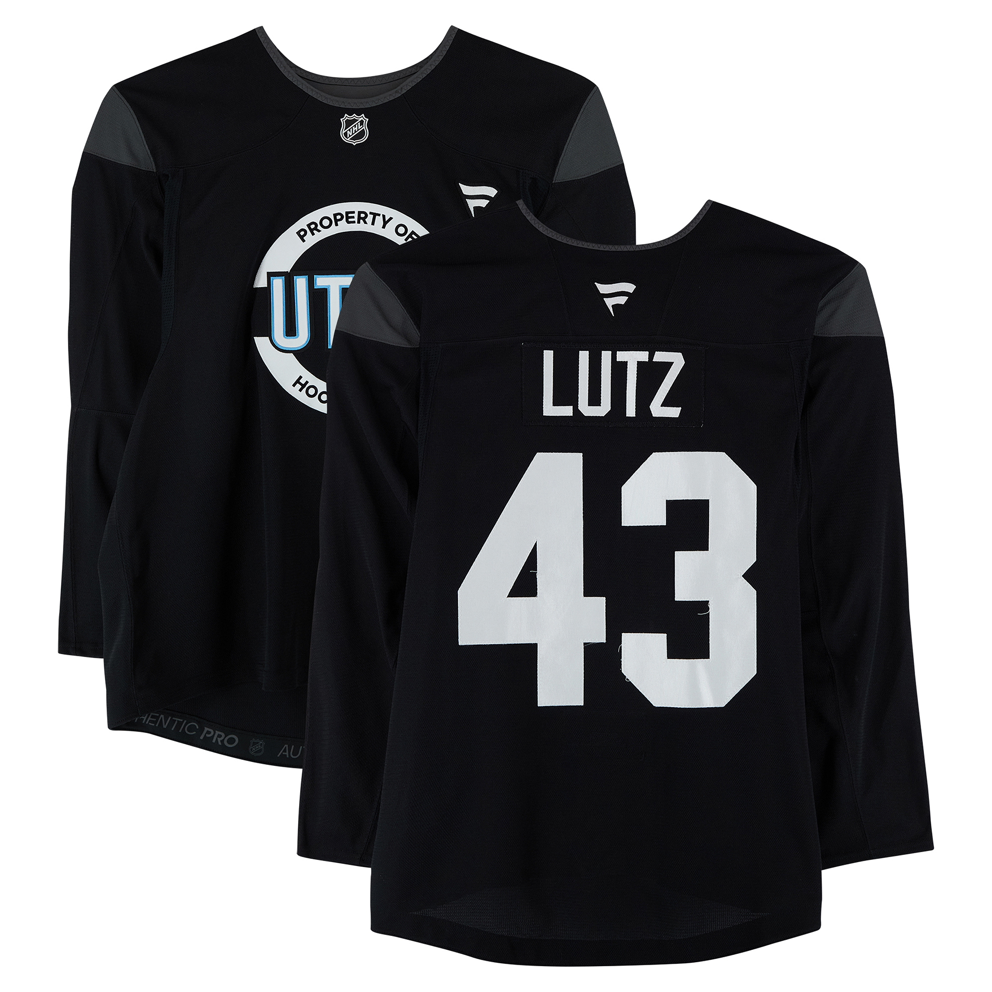 Julian Lutz Utah Mammoth Practice-Used #43 Black Jersey from the 2024-25 NHL Season