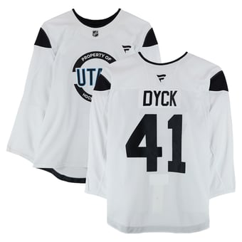 Reid Dyck Utah Hockey Club Practice-Used #41 White Jersey from the 2024-25 NHL Season