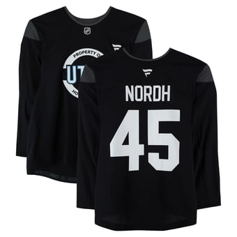 Noel Nordh Utah Mammoth Practice-Used #45 Black Jersey from the 2024-25 NHL Season