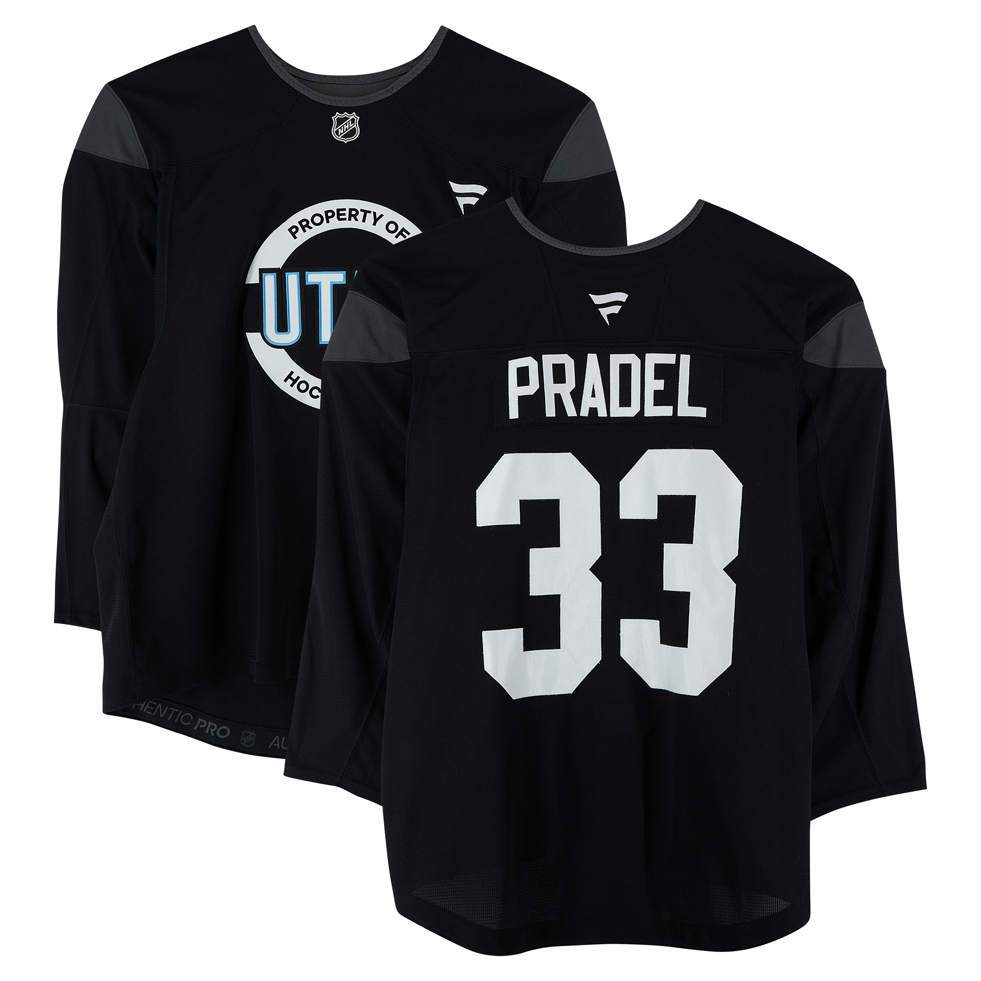 Michal Pradel Utah Mammoth Practice-Used #33 Black Jersey from the 2024-25 NHL Season