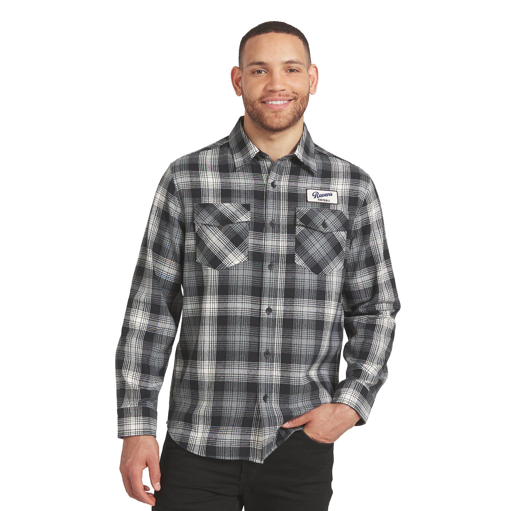 Men’s Darius Rucker Collection by Fanatics Black Baltimore Ravens Flannel Plaid Long Sleeve Button Up Shirt Men’s Darius Rucker Collection by Fanatics Black Baltimore Ravens Flannel Plaid Long Sleeve Button Up Shirt