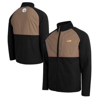 Men's Darius Rucker Collection by Fanatics  Black/Tan Pittsburgh Steelers Full-Zip Raglan Jacket