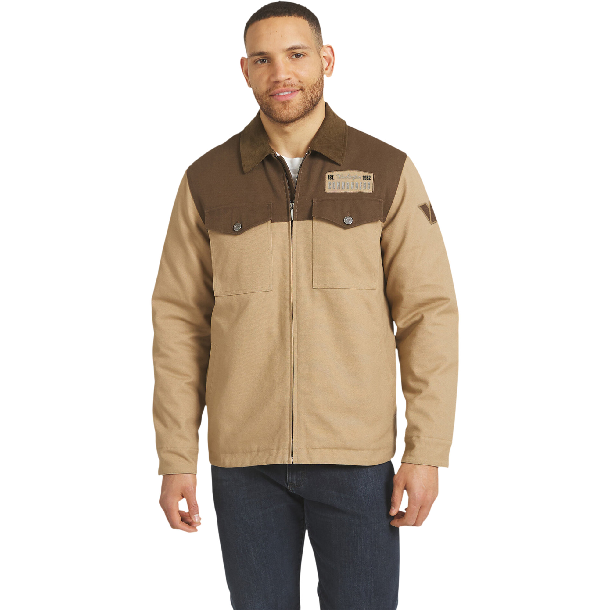 Men's Darius Rucker Collection by Fanatics Tan/Brown Washington Commanders Full-Zip Canvas Jacket