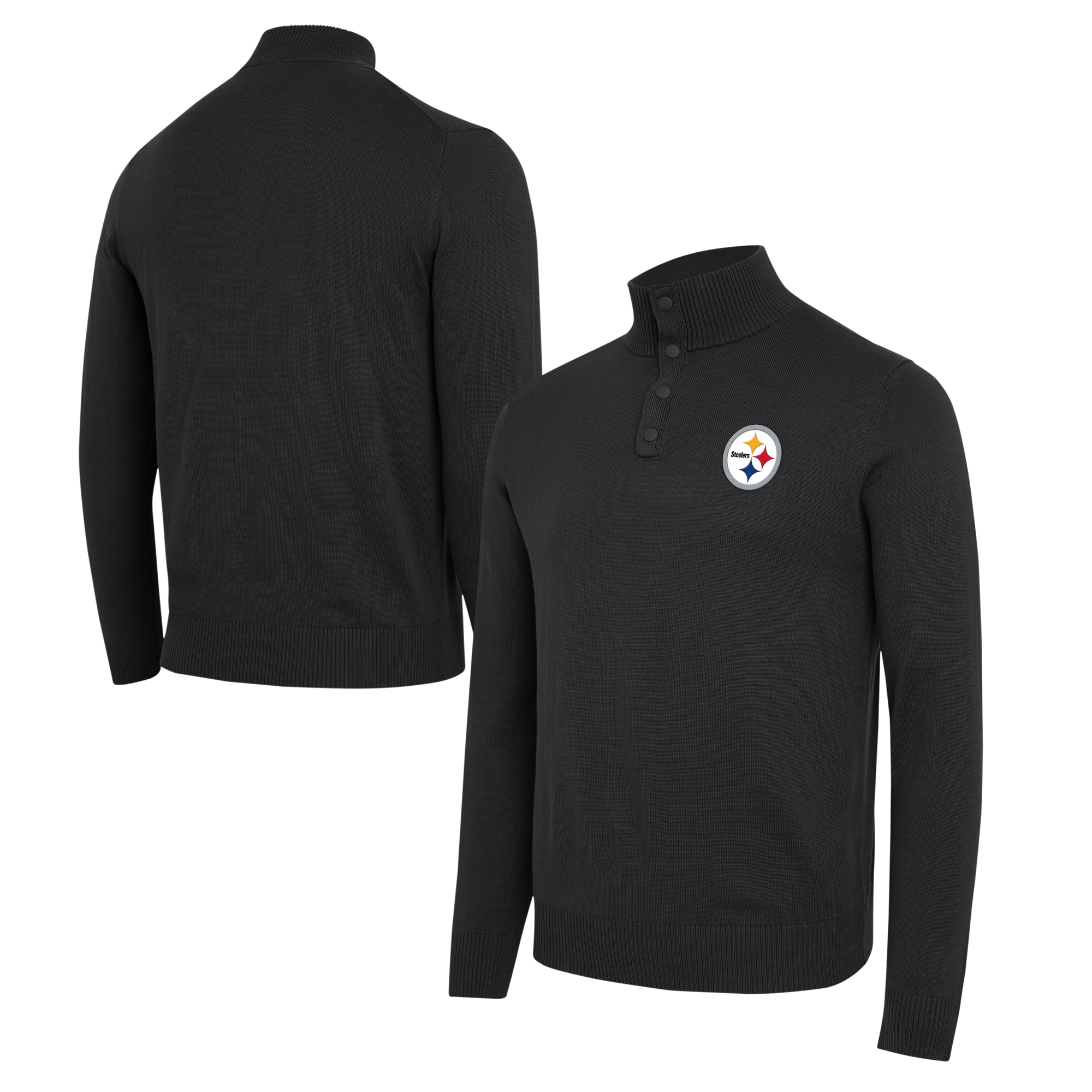 Men's J. Palmer Black Pittsburgh Steelers Sideline Quarter-Snap Sweater