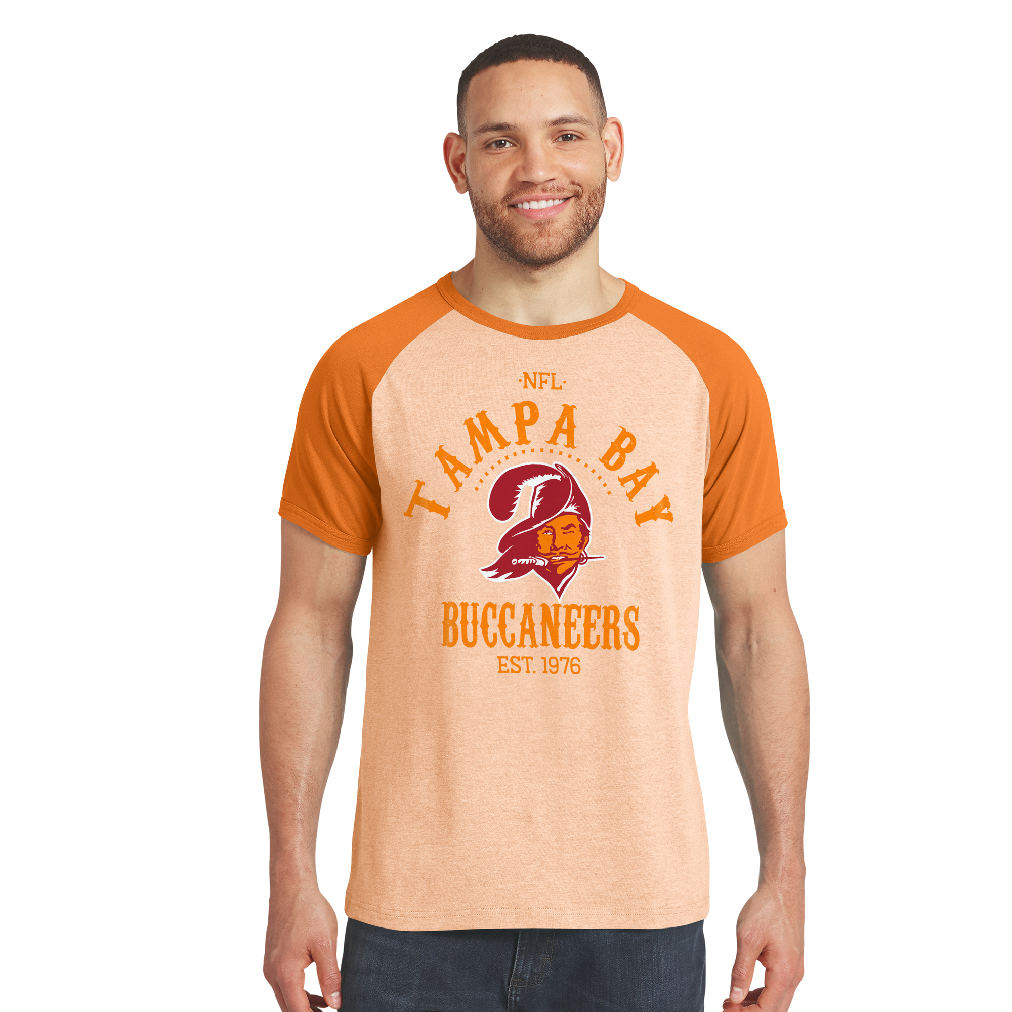 Men's Darius Rucker Collection by Fanatics Creamsicle Tampa Bay Buccaneers Raglan T-Shirt
