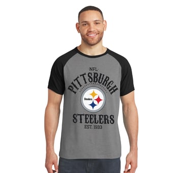 Men's Darius Rucker Collection by Fanatics Black Pittsburgh Steelers Raglan T-Shirt