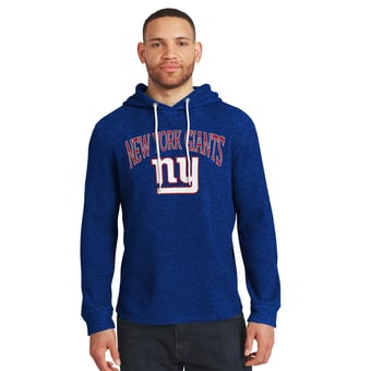 Men's Darius Rucker Collection by Fanatics Royal New York Giants Waffle Knit Hooded Tri-Blend Long Sleeve T-Shirt