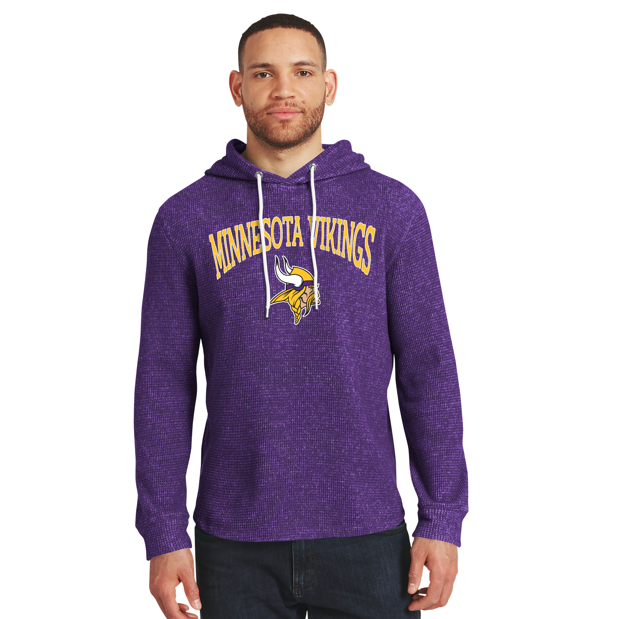 Darius Rucker Collection By Fanatics Men's Purple Minnesota Vikings Waffle Knit Hooded Tri-Blend Long-Sleeve Sweatshirt - Purple