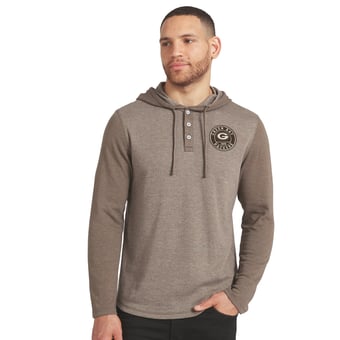 Men's Darius Rucker Collection by Fanatics Tan/Brown Green Bay Packers Knit Hooded Henley Long Sleeve T-Shirt