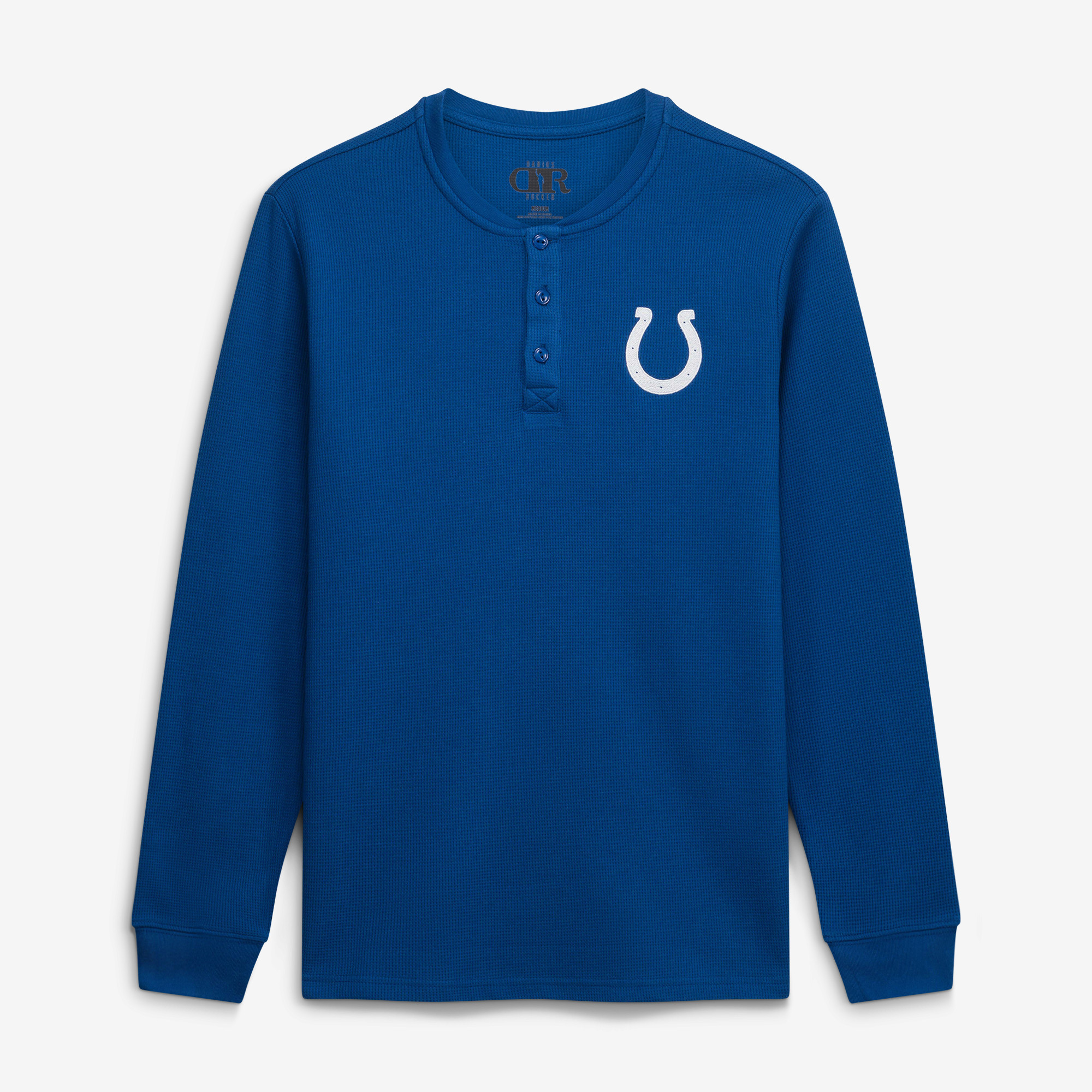 Men's Darius Rucker Collection by Fanatics  Royal Indianapolis Colts Waffle-Knit Henley Long Sleeve T-Shirt