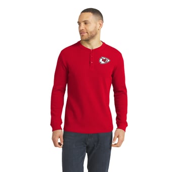 Men's Darius Rucker Collection by Fanatics  Red Kansas City Chiefs Waffle-Knit Henley Long Sleeve T-Shirt