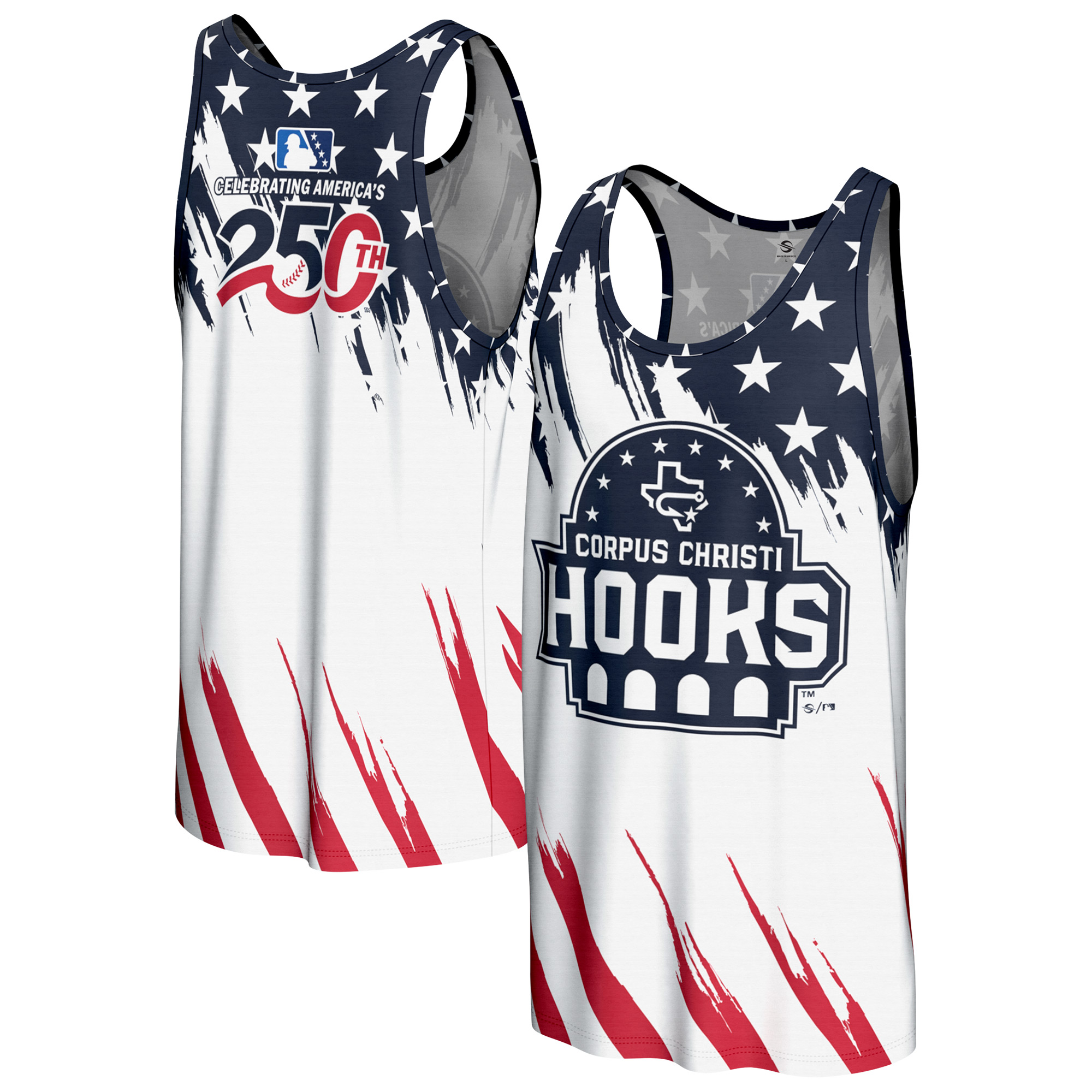 Men’s ProSphere White Corpus Christi Hooks 250 Americana Tank Top Men’s ProSphere White Corpus Christi Hooks 250 Americana Tank Top