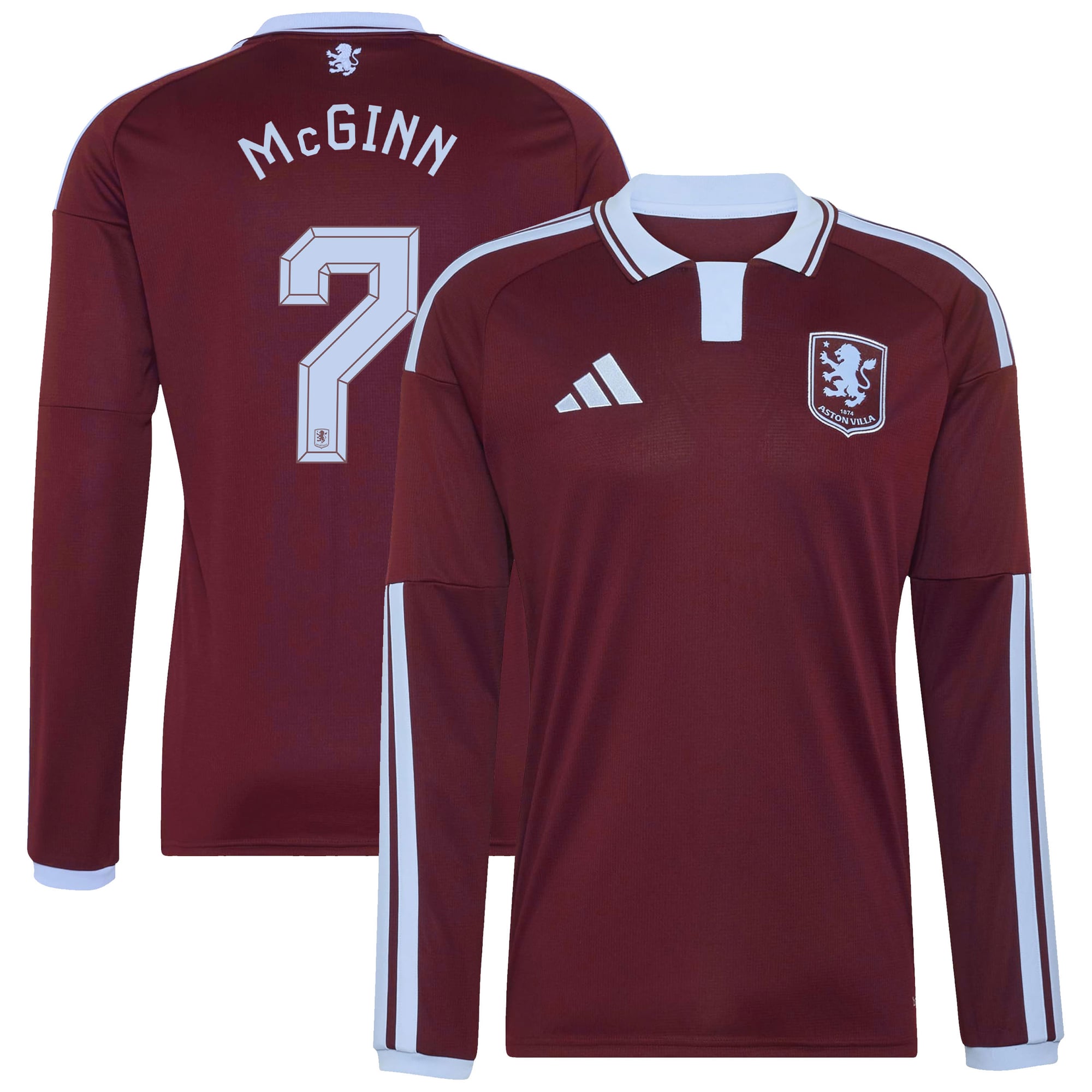 Camiseta adidas de la 1ª equipación del Aston Villa 2026-27 - Manga larga Dorsal de la Copa McGinn 7