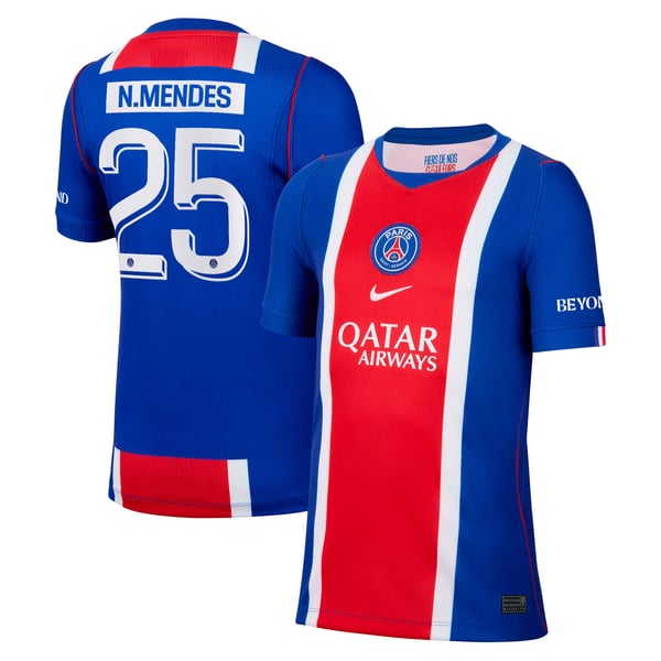 Maillot Domicile Stadium PSG Nike 26/27 - Enfant - Flocage Coupe N. Mendes 25