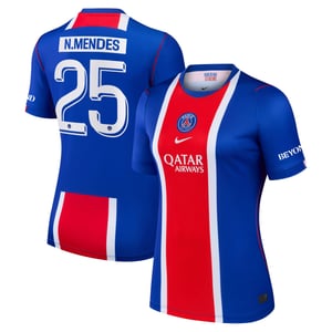 Maillot Domicile Stadium PSG Nike 26/27 - Femme - Flocage Coupe N. Mendes 25, vue 2