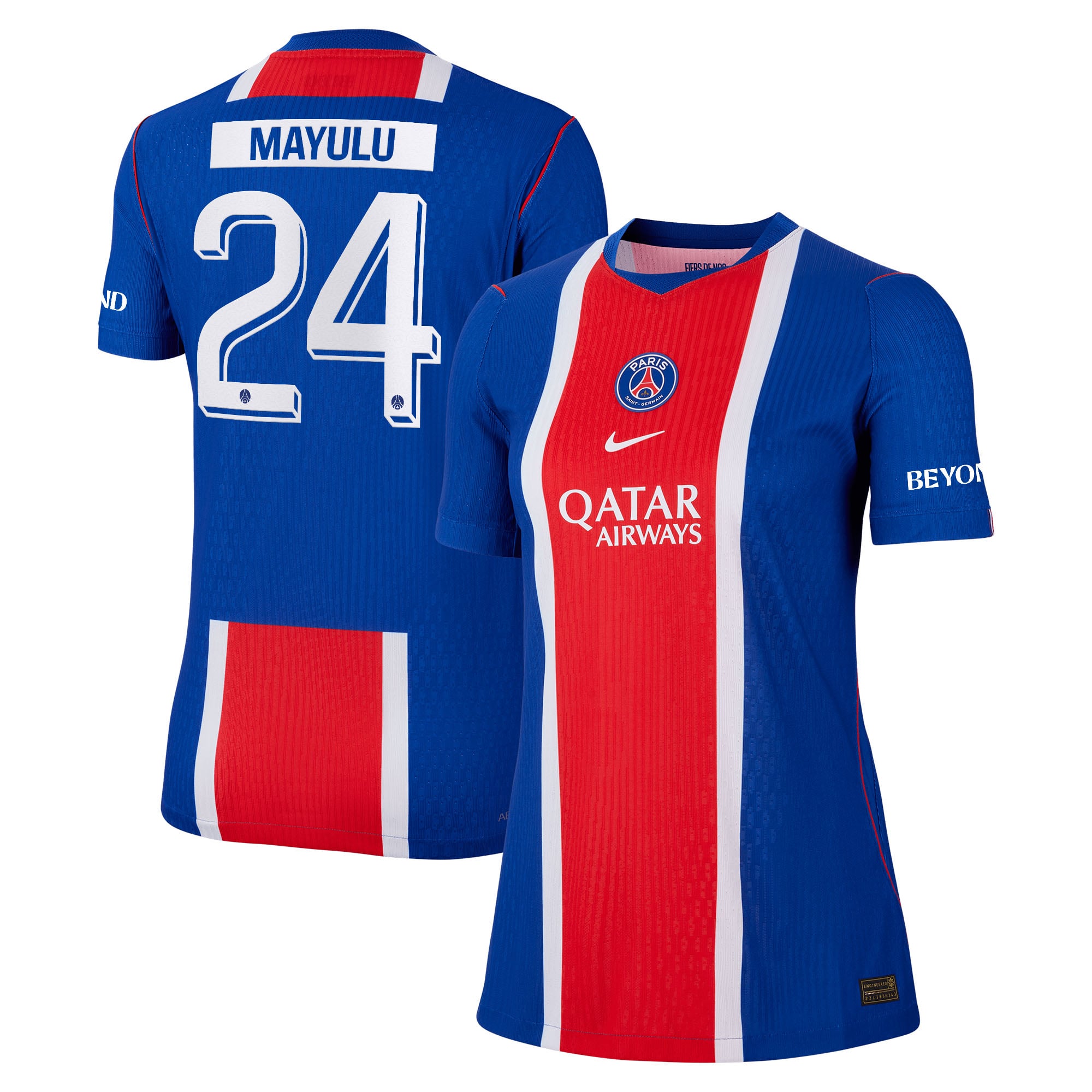 Maillot Domicile Match PSG Nike Aero-FIT 26/27 - Femme - Flocage Coupe Mayulu 24