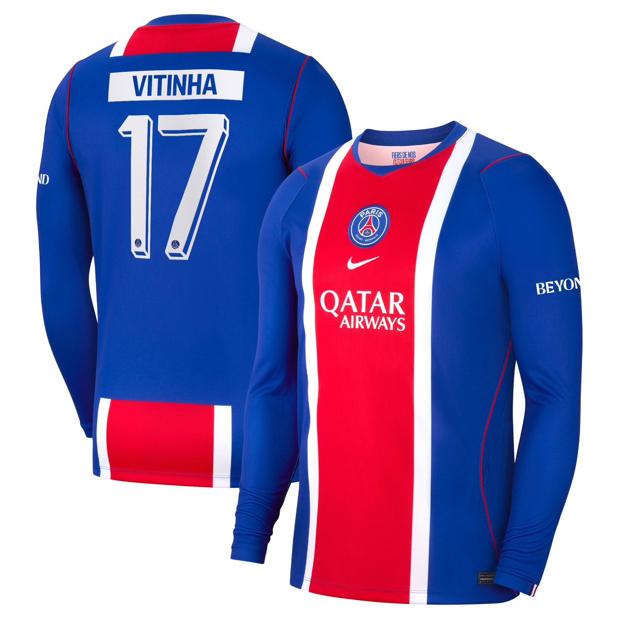 Maillot Domicile Stadium PSG Nike 26/27 - Manches longues - Flocage Coupe Vitinha 17