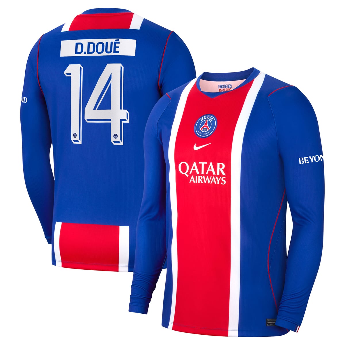 Maillot Domicile Stadium PSG Nike 26/27 - Manches longues - Flocage Coupe D. Doué 14
