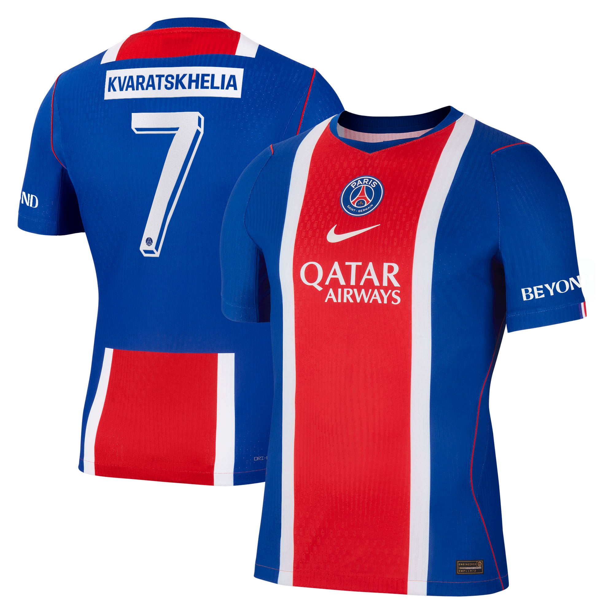 Maillot Domicile Match PSG Nike Aero-FIT 26/27 - Flocage Coupe Kvaratskhelia 7