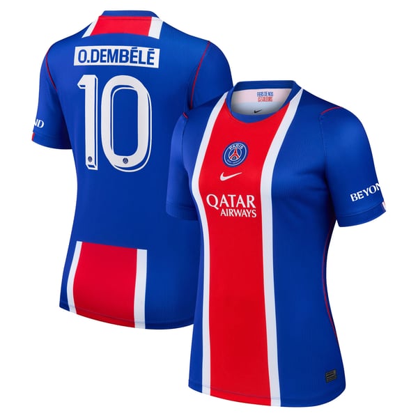 Maillot Domicile Stadium PSG Nike 26/27 - Femme - Flocage Coupe O. Dembélé 10