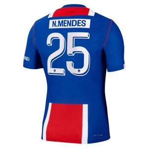 Maillot Domicile Match PSG Nike Aero-FIT 26/27 - Flocage Coupe N. Mendes 25, vue 4