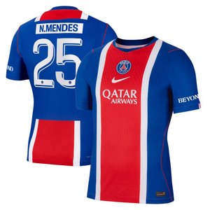 Maillot Domicile Match PSG Nike Aero-FIT 26/27 - Flocage Coupe N. Mendes 25, vue 1