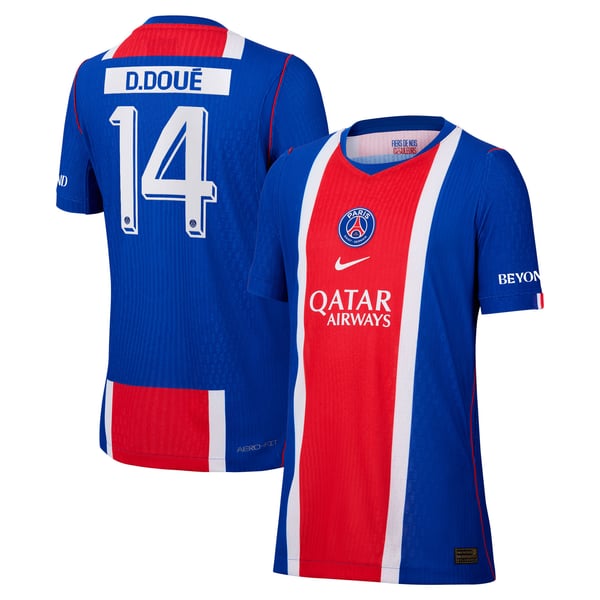 Maillot Domicile Match PSG Nike Aero-FIT 26/27 - Enfant - Flocage Coupe D. Doué 14