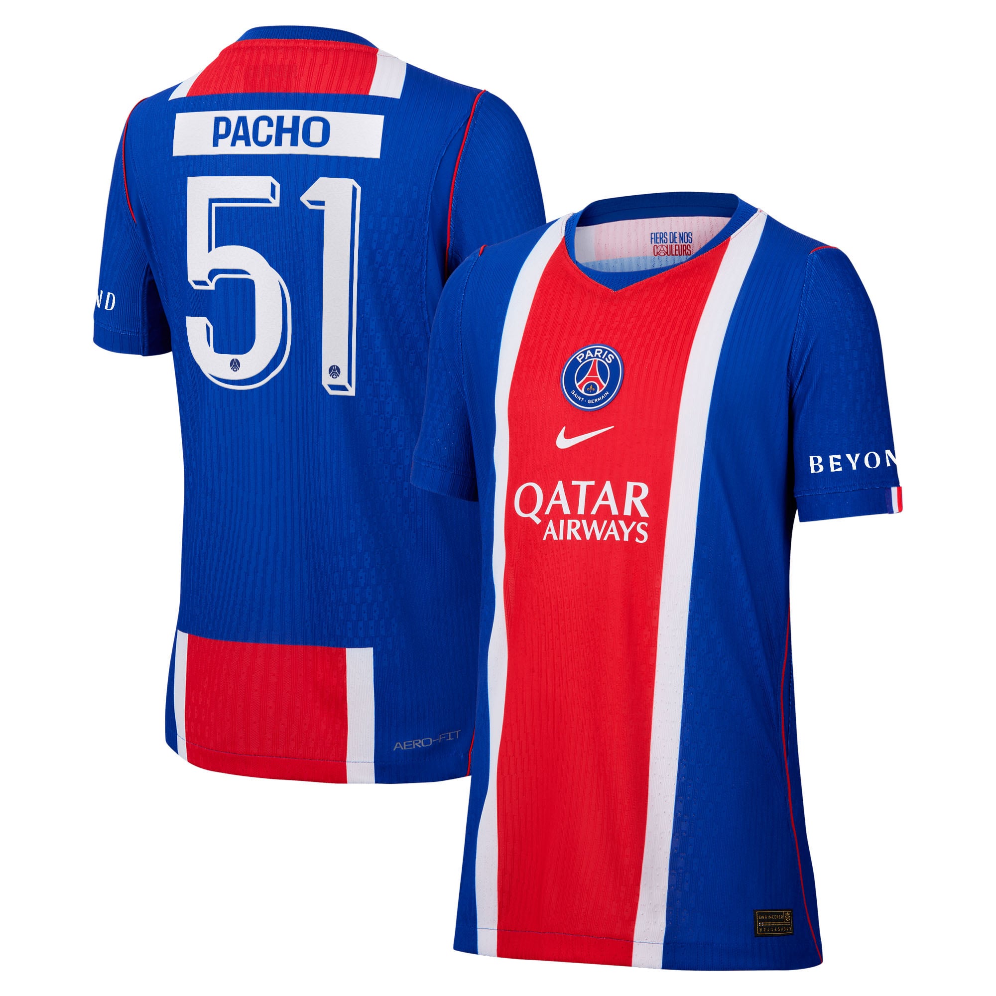 Maillot Domicile Match PSG Nike Aero-FIT 26/27 - Enfant - Flocage Coupe Pacho 51