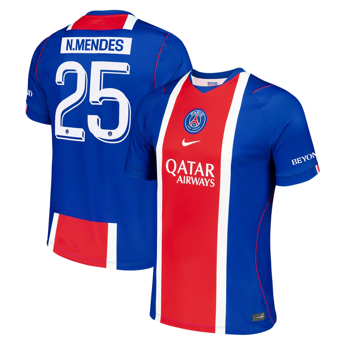 Maillot Domicile Stadium PSG Nike 26/27 - Flocage Coupe N. Mendes 25