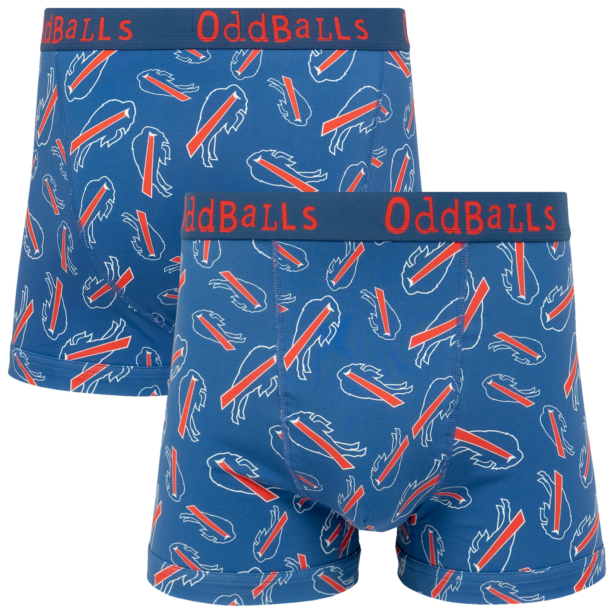 Oddballs Men's Multi Buffalo Bills Cotton Boxer Shorts Extra Large - Image 2