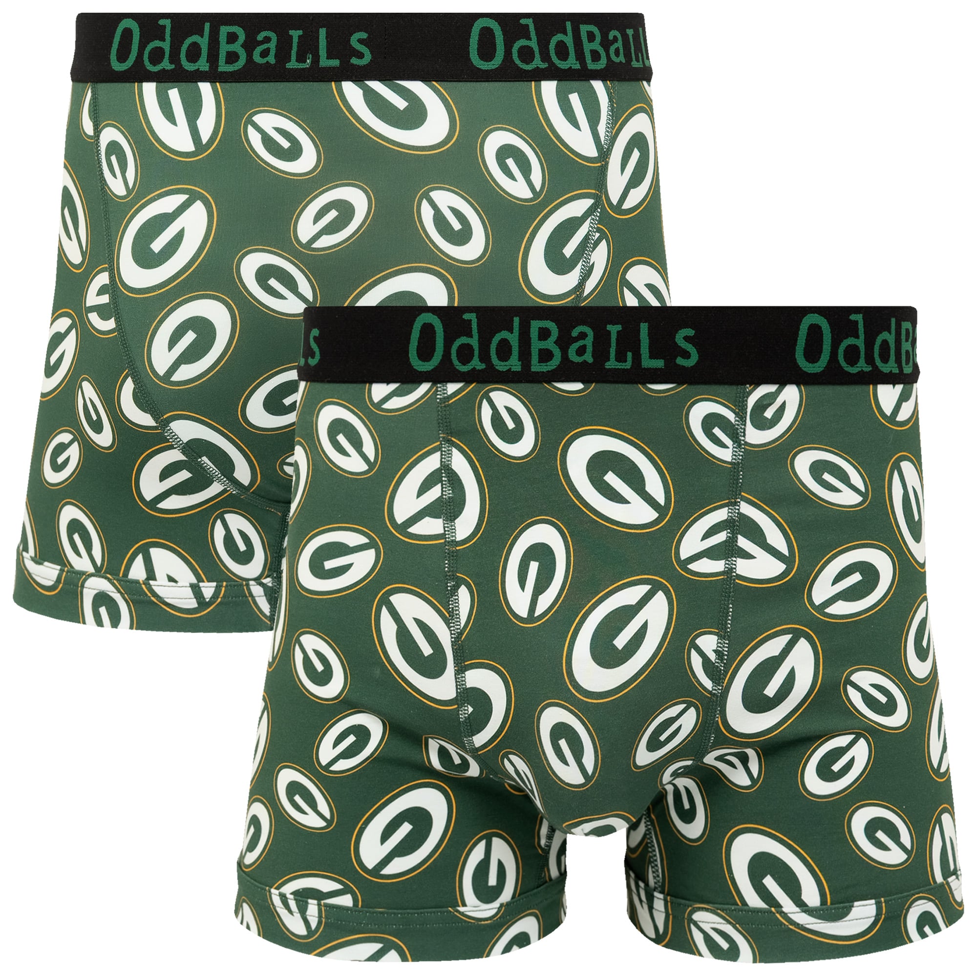 Oddballs Men's Green Bay Packers Cotton Boxer Shorts Small - Image 2