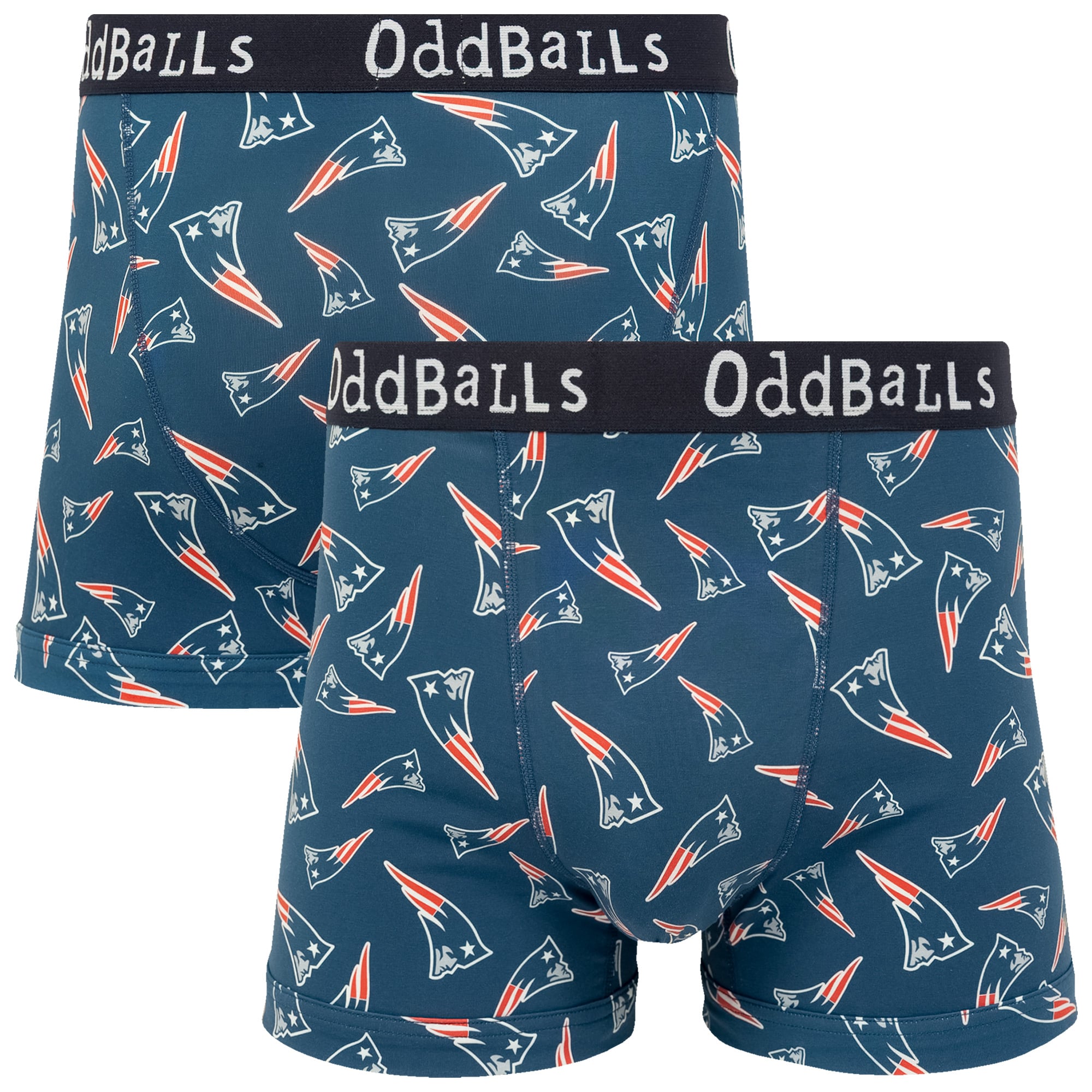 Oddballs Men's Multi New England Patriots Cotton Boxer Shorts Medium - Image 2