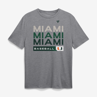 Men's  Heather Gray Miami Hurricanes College Baseball Hype Tri-Blend T-Shirt