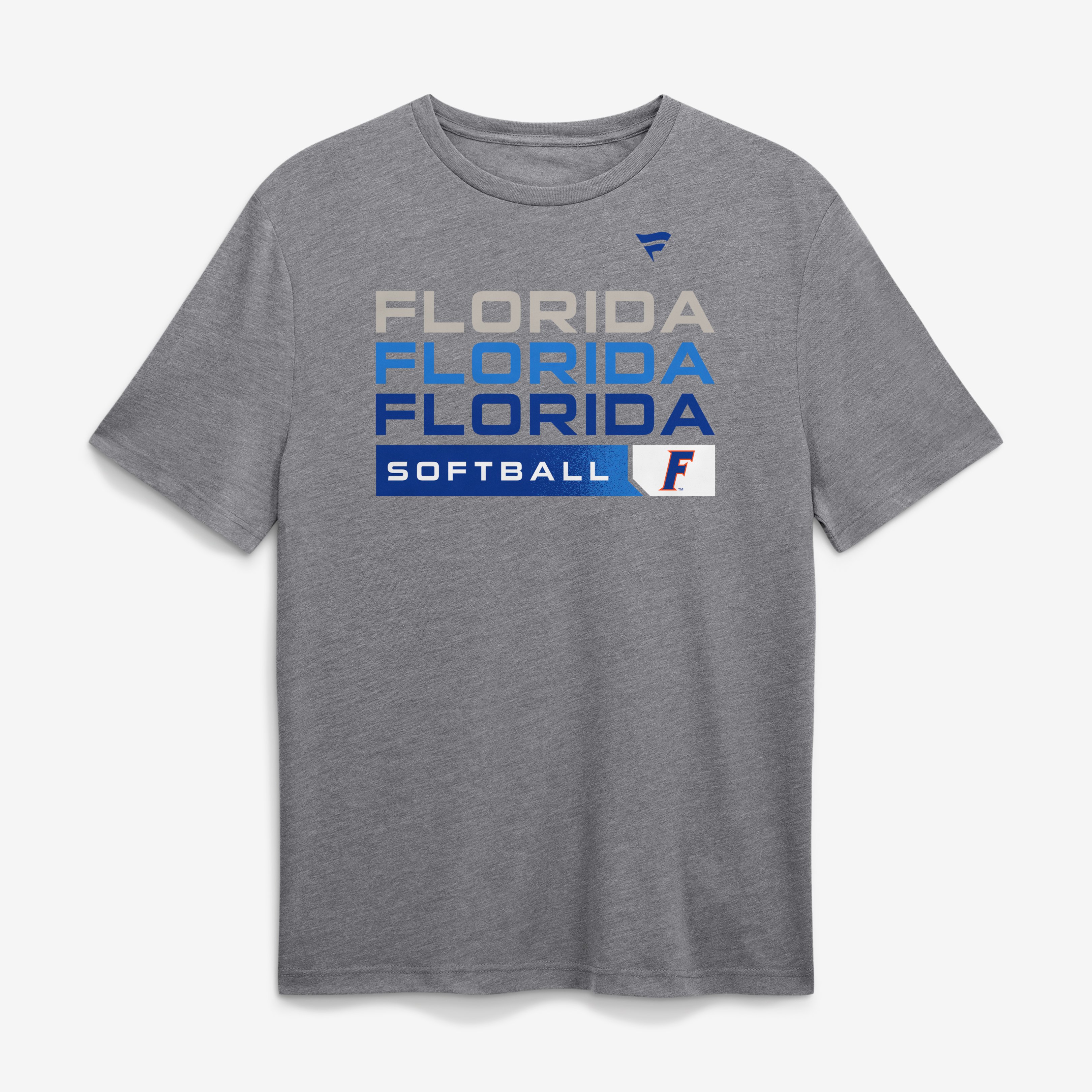 Men's  Heather Gray Florida Gators College Softball Hype Tri-Blend T-Shirt