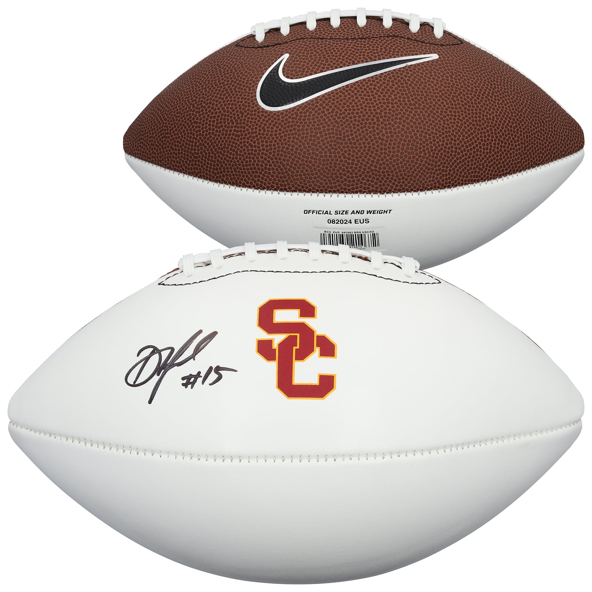 Drake London USC Trojans Autographed Nike White Panel Football