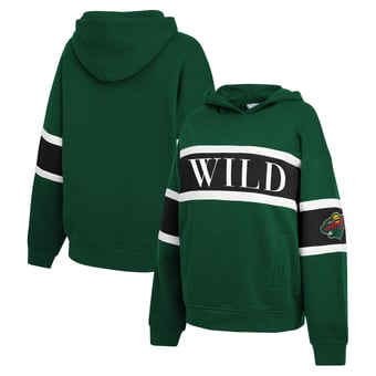 Women's WEAR by Erin Andrews  Green Minnesota Wild Colorblock Stripe Hoodie