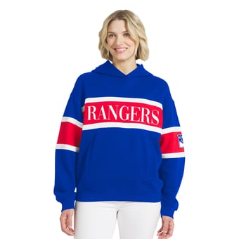Women's WEAR by Erin Andrews  Blue New York Rangers Colorblock Stripe Hoodie