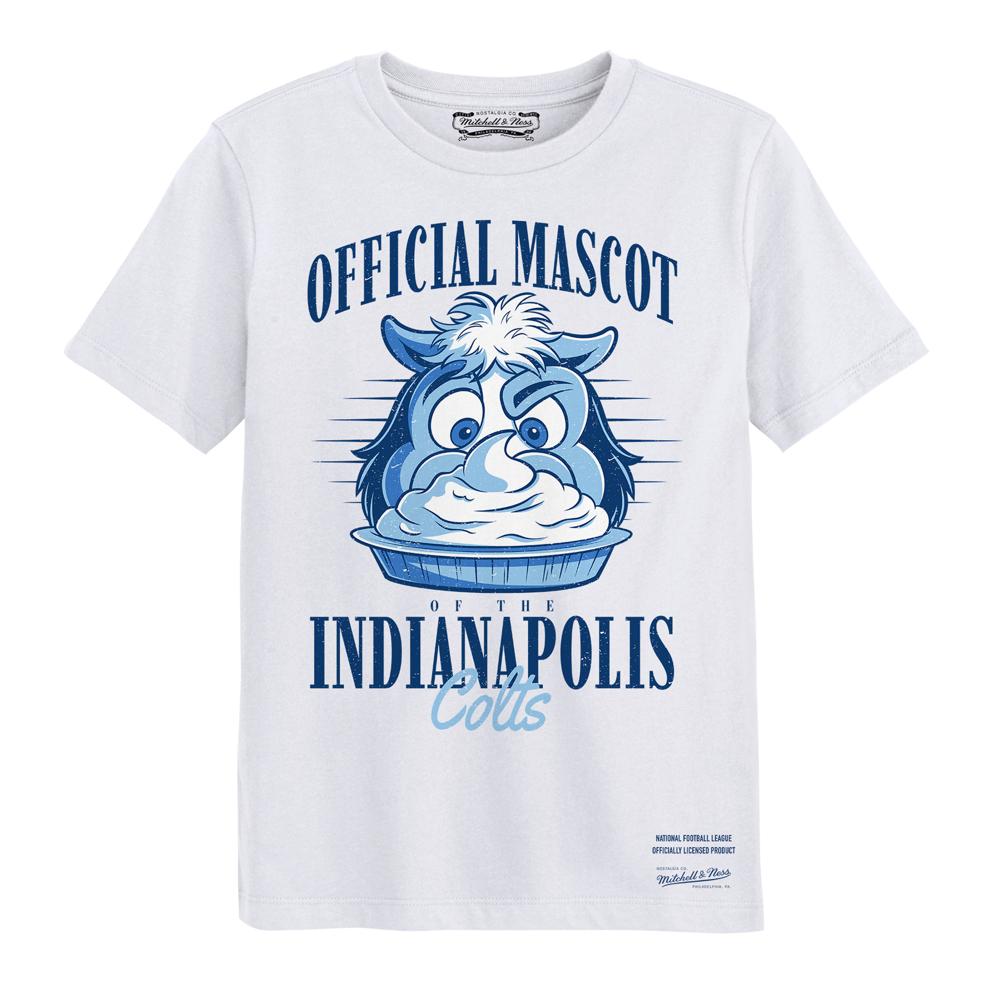Preschool Mitchell & Ness White Indianapolis Colts Official Mascot T-Shirt