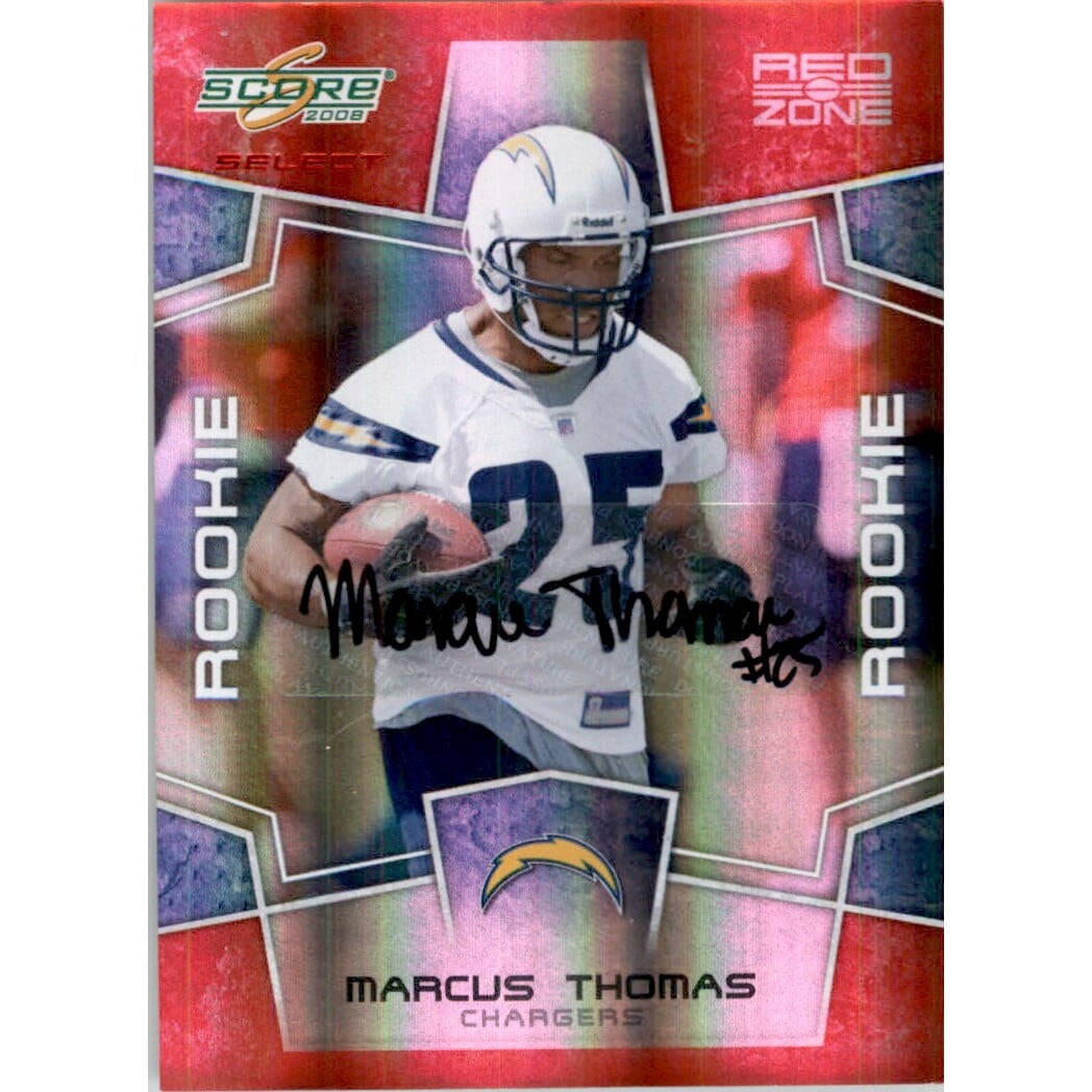 2008 Select Autographs Red Zone #414 Marcus Thomas/30