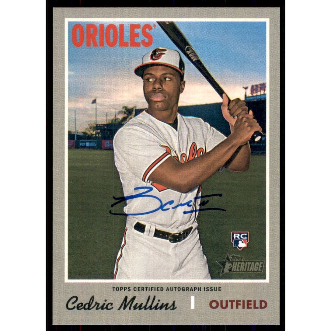 2019 Topps Heritage Real One Autographs #ROACM Cedric Mullins HN. rookie card picture