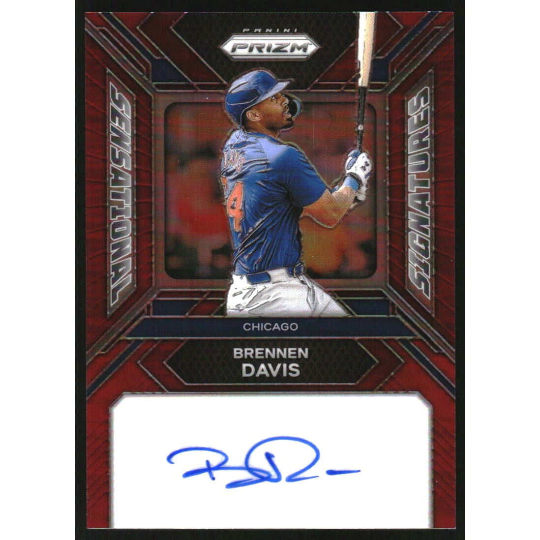 2024 Panini Prizm Sensational Signatures Prizms Red #44 Brennen Davis. rookie card picture